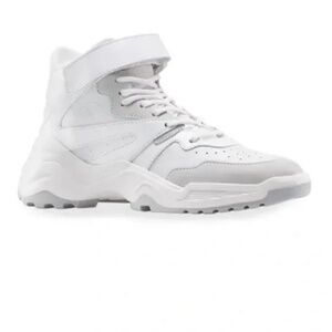 KOIO Aerobics Pearl Retro Mixed Leather Sneakers Size 37 Off White made in italy